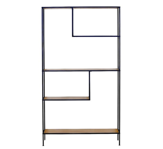 Βιβλιοθήκη ArteLibre YARWOOD Δρυς/Μαύρο Μοριοσανίδα/Μέταλλο 100x33x178cm