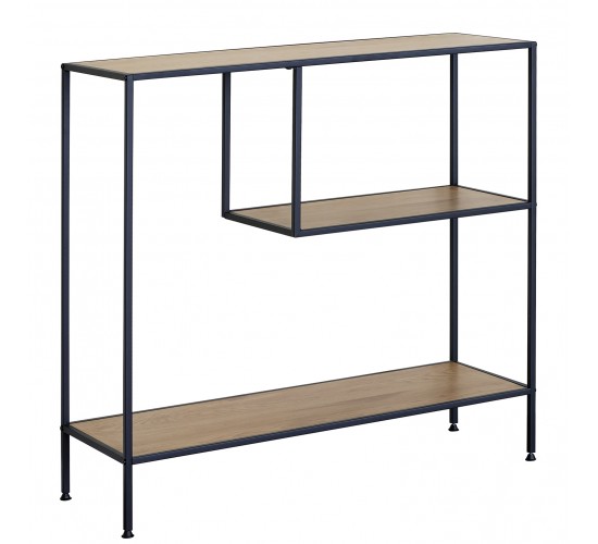 Βιβλιοθήκη ArteLibre YARWOOD Δρυς/Μαύρο Μοριοσανίδα/Μέταλλο 100x33x96cm