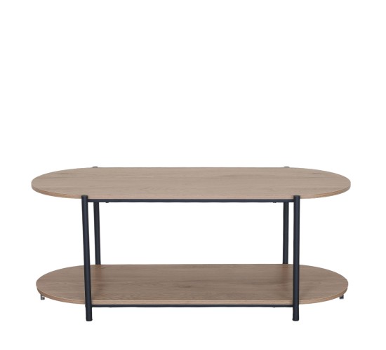 Τραπεζάκι Σαλονιού ArteLibre ARDENMOOR Δρυς/Μαύρο Μοριοσανίδα/Μέταλλο 115x50x45cm