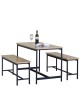 Σετ Τραπεζαρία (2 1) ArteLibre CARRISTON Δρυς/Μαύρο Μοριοσανίδα/Μέταλλο 110x60x75cm