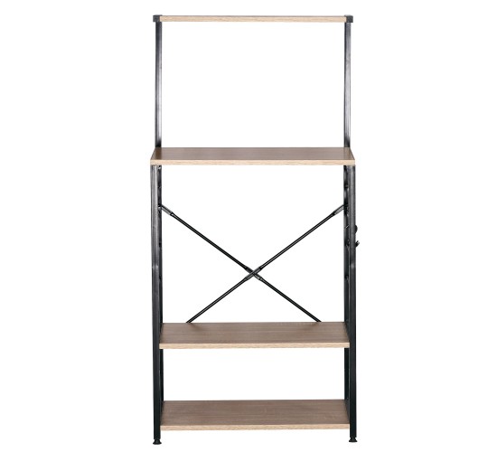 Ραφιέρα Κουζίνας ArteLibre GRANTHAM Δρυς/Μαύρο Μοριοσανίδα/Μέταλλο 60x40x123cm