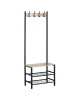 Έπιπλο Εισόδου ArteLibre LANGWOOD Δρυς/Μαύρο Μοριοσανίδα/Μέταλλο 60x40x175cm