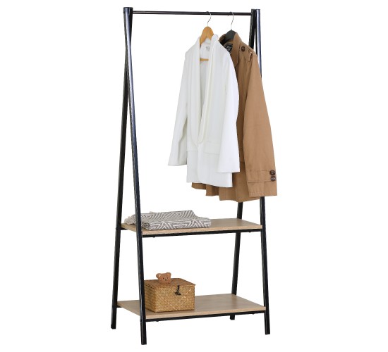 Έπιπλο Εισόδου ArteLibre MILFORD Δρυς/Μαύρο Μοριοσανίδα/Μέταλλο 64x40x150cm