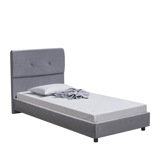 Κρεβάτι Μονό ArteLibre TAMAHAWK Γκρι Ύφασμα Για Στρώμα 90x200cm