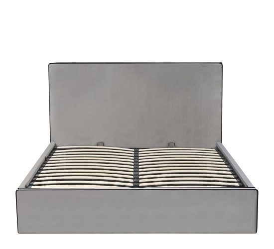 Κρεβάτι Υπέρδιπλο ArteLibre WICHITA Γκρι Ύφασμα Για Στρώμα 160x200cm