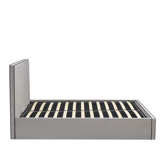 Κρεβάτι Υπέρδιπλο ArteLibre WICHITA Γκρι Ύφασμα Για Στρώμα 160x200cm