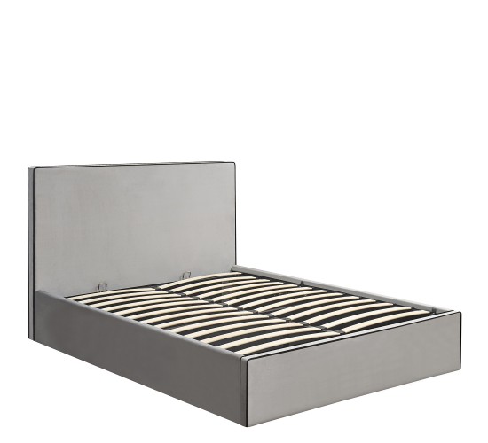 Κρεβάτι Υπέρδιπλο ArteLibre WICHITA Γκρι Ύφασμα Για Στρώμα 160x200cm