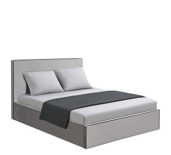 Κρεβάτι Υπέρδιπλο ArteLibre WICHITA Γκρι Ύφασμα Για Στρώμα 160x200cm