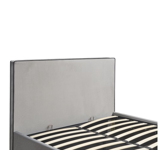 Κρεβάτι Υπέρδιπλο ArteLibre WICHITA Γκρι Ύφασμα Για Στρώμα 160x200cm