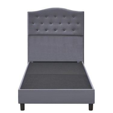 Κρεβάτι Μονό ArteLibre JUNIPER Γκρι Ύφασμα Για Στρώμα 90x200cm