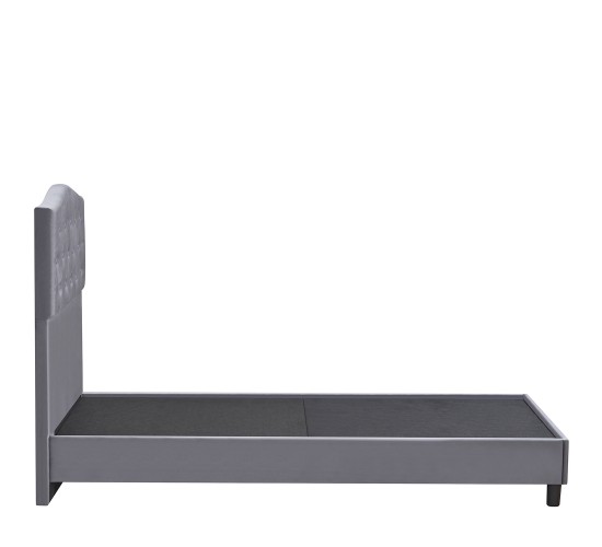 Κρεβάτι Μονό ArteLibre JUNIPER Γκρι Ύφασμα Για Στρώμα 90x200cm