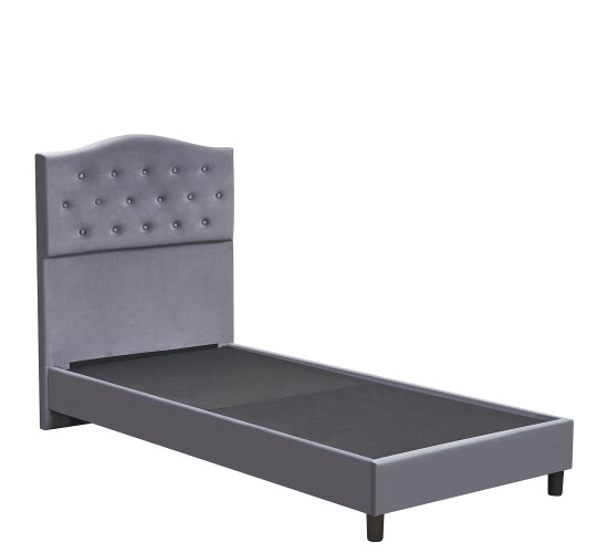 Κρεβάτι Μονό ArteLibre JUNIPER Γκρι Ύφασμα Για Στρώμα 90x200cm