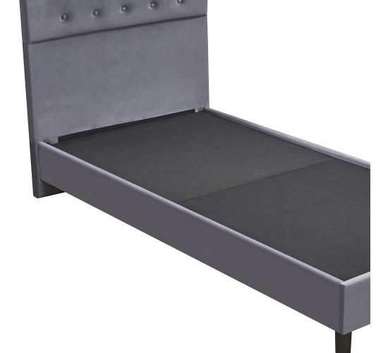 Κρεβάτι Μονό ArteLibre JUNIPER Γκρι Ύφασμα Για Στρώμα 90x200cm