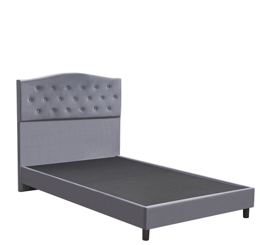 Κρεβάτι Ημίδιπλο ArteLibre JUNIPER Γκρι Ύφασμα Για Στρώμα 120x200cm