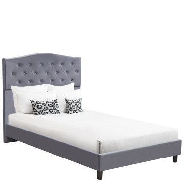 Κρεβάτι Ημίδιπλο ArteLibre JUNIPER Γκρι Ύφασμα Για Στρώμα 120x200cm