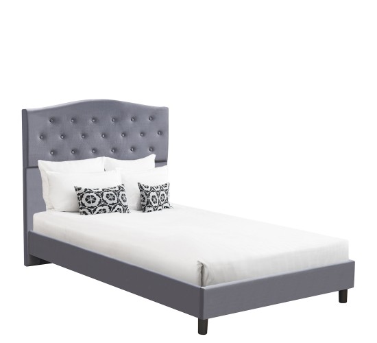 Κρεβάτι Ημίδιπλο ArteLibre JUNIPER Γκρι Ύφασμα Για Στρώμα 120x200cm