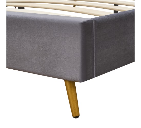 Κρεβάτι Υπέρδιπλο ArteLibre SEDONA Γκρι Ύφασμα Για Στρώμα 160x200cm