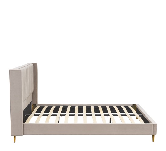 Κρεβάτι Υπέρδιπλο ArteLibre SEDONA Μπεζ Ύφασμα Για Στρώμα 160x200cm