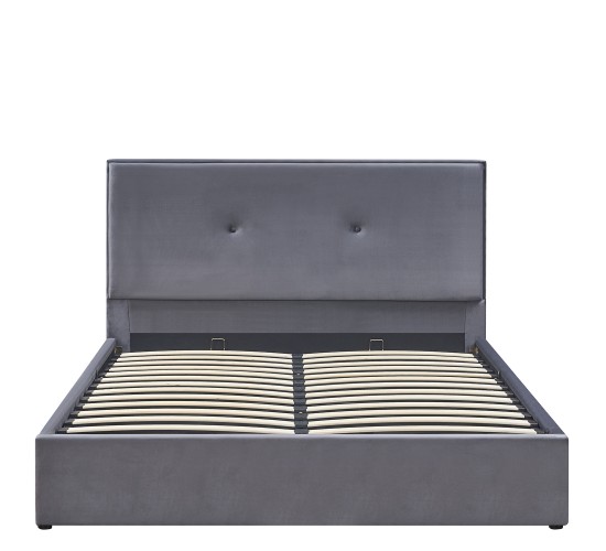 Κρεβάτι Υπέρδιπλο ArteLibre YUMA Γκρι Ύφασμα Για Στρώμα 160x200cm