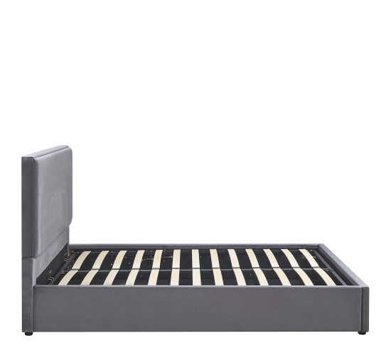 Κρεβάτι Υπέρδιπλο ArteLibre YUMA Γκρι Ύφασμα Για Στρώμα 160x200cm