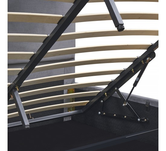 Κρεβάτι Υπέρδιπλο ArteLibre YUMA Γκρι Ύφασμα Για Στρώμα 160x200cm