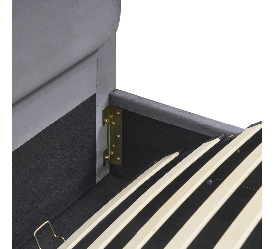 Κρεβάτι Υπέρδιπλο ArteLibre YUMA Γκρι Ύφασμα Για Στρώμα 160x200cm