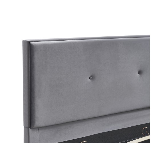 Κρεβάτι Υπέρδιπλο ArteLibre YUMA Γκρι Ύφασμα Για Στρώμα 160x200cm