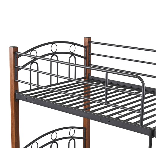 Κουκέτα ArteLibre KETCHUM Μαύρο/Καρυδί Για Στρώμα 90x190cm