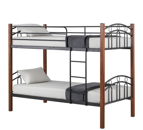 Κουκέτα ArteLibre KETCHUM Μαύρο/Καρυδί Για Στρώμα 90x190cm