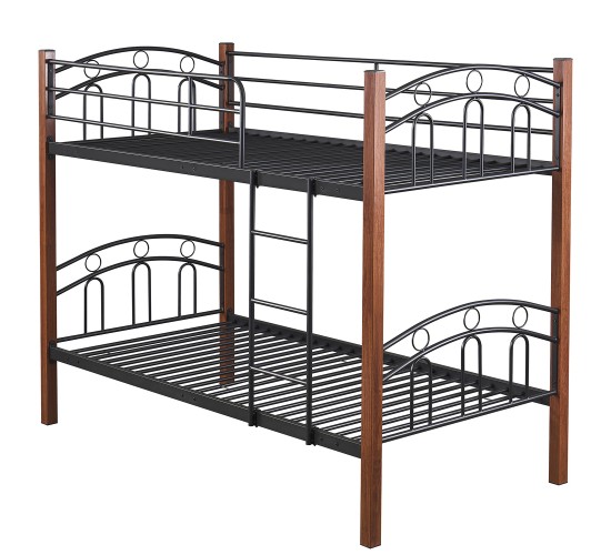 Κουκέτα ArteLibre KETCHUM Μαύρο/Καρυδί Για Στρώμα 90x190cm