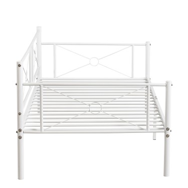 Καναπές Κρεβάτι ArteLibre CIMARRON Λευκό Μέταλλο Για Στρώμα 90x190cm