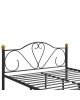 Κρεβάτι Υπέρδιπλο ArteLibre MOONRISE Μαύρο Μέταλλο Για Στρώμα 160x200cm