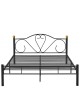 Κρεβάτι Υπέρδιπλο ArteLibre MOONRISE Μαύρο Μέταλλο Για Στρώμα 160x200cm