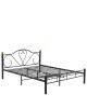 Κρεβάτι Υπέρδιπλο ArteLibre MOONRISE Μαύρο Μέταλλο Για Στρώμα 160x200cm