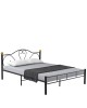 Κρεβάτι Υπέρδιπλο ArteLibre MOONRISE Μαύρο Μέταλλο Για Στρώμα 160x200cm