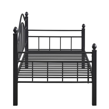 Καναπές Κρεβάτι ArteLibre PECOS Μαύρο Μέταλλο Για Στρώμα 90x190cm