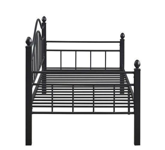 Καναπές Κρεβάτι ArteLibre PECOS Μαύρο Μέταλλο Για Στρώμα 90x190cm