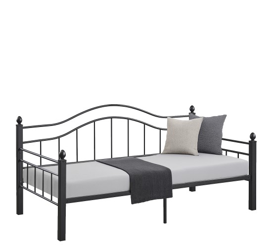 Καναπές Κρεβάτι ArteLibre PECOS Μαύρο Μέταλλο Για Στρώμα 90x190cm