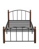 Κρεβάτι Μονό ArteLibre LARAMIE Μαύρο/Καρυδί Μέταλλο Για Στρώμα 90x200cm