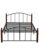 Κρεβάτι Ημίδιπλο ArteLibre LARAMIE Μαύρο/Καρυδί Μέταλλο Για Στρώμα 120x200cm
