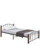 Κρεβάτι Ημίδιπλο ArteLibre LARAMIE Μαύρο/Καρυδί Μέταλλο Για Στρώμα 120x200cm