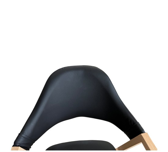 Καρέκλα Τραπεζαρίας ArteLibre SOLANA Μαύρο/Φυσικό PU/Μέταλλο 51x51x81cm