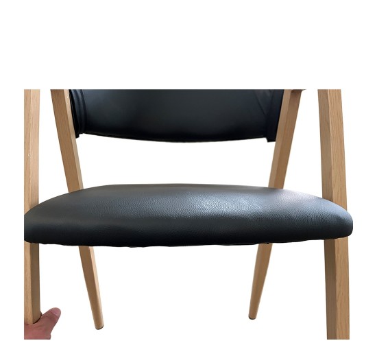 Καρέκλα Τραπεζαρίας ArteLibre SOLANA Μαύρο/Φυσικό PU/Μέταλλο 51x51x81cm