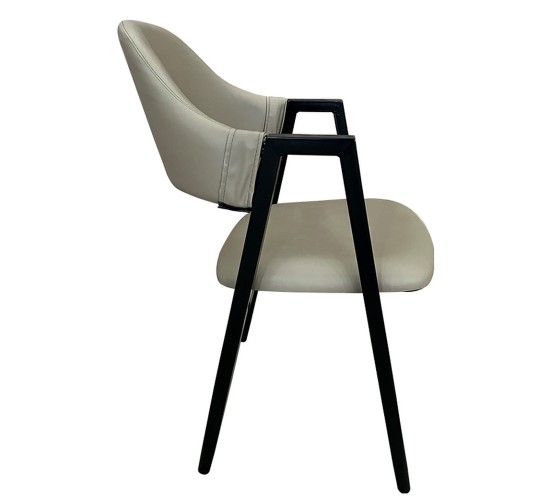 Καρέκλα Τραπεζαρίας ArteLibre SOLANA Cappuccino/Μαύρο PU/Μέταλλο 51x51x81cm