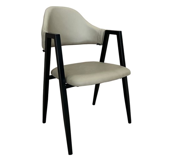 Καρέκλα Τραπεζαρίας ArteLibre SOLANA Cappuccino/Μαύρο PU/Μέταλλο 51x51x81cm