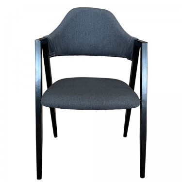 Καρέκλα Τραπεζαρίας ArteLibre SOLANA Γκρι/Μαύρο Ύφασμα/Μέταλλο 51x51x81cm