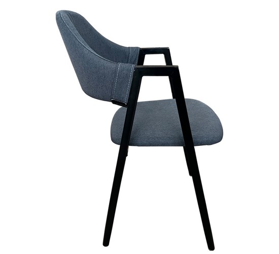 Καρέκλα Τραπεζαρίας ArteLibre SOLANA Γκρι/Μαύρο Ύφασμα/Μέταλλο 51x51x81cm