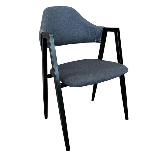 Καρέκλα Τραπεζαρίας ArteLibre SOLANA Γκρι/Μαύρο Ύφασμα/Μέταλλο 51x51x81cm