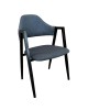 Καρέκλα Τραπεζαρίας ArteLibre SOLANA Γκρι/Μαύρο Ύφασμα/Μέταλλο 51x51x81cm