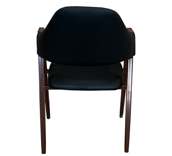 Καρέκλα Τραπεζαρίας ArteLibre SOLANA Μαύρο/Καρυδί PU/Μέταλλο 51x51x81cm